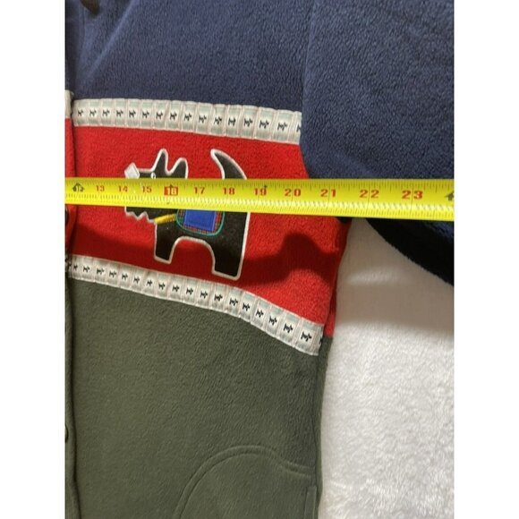 Renee Sport Medium Color Block Scottish Terrier Dog Button Fleece Jacket Adult - Picture 4 of 7